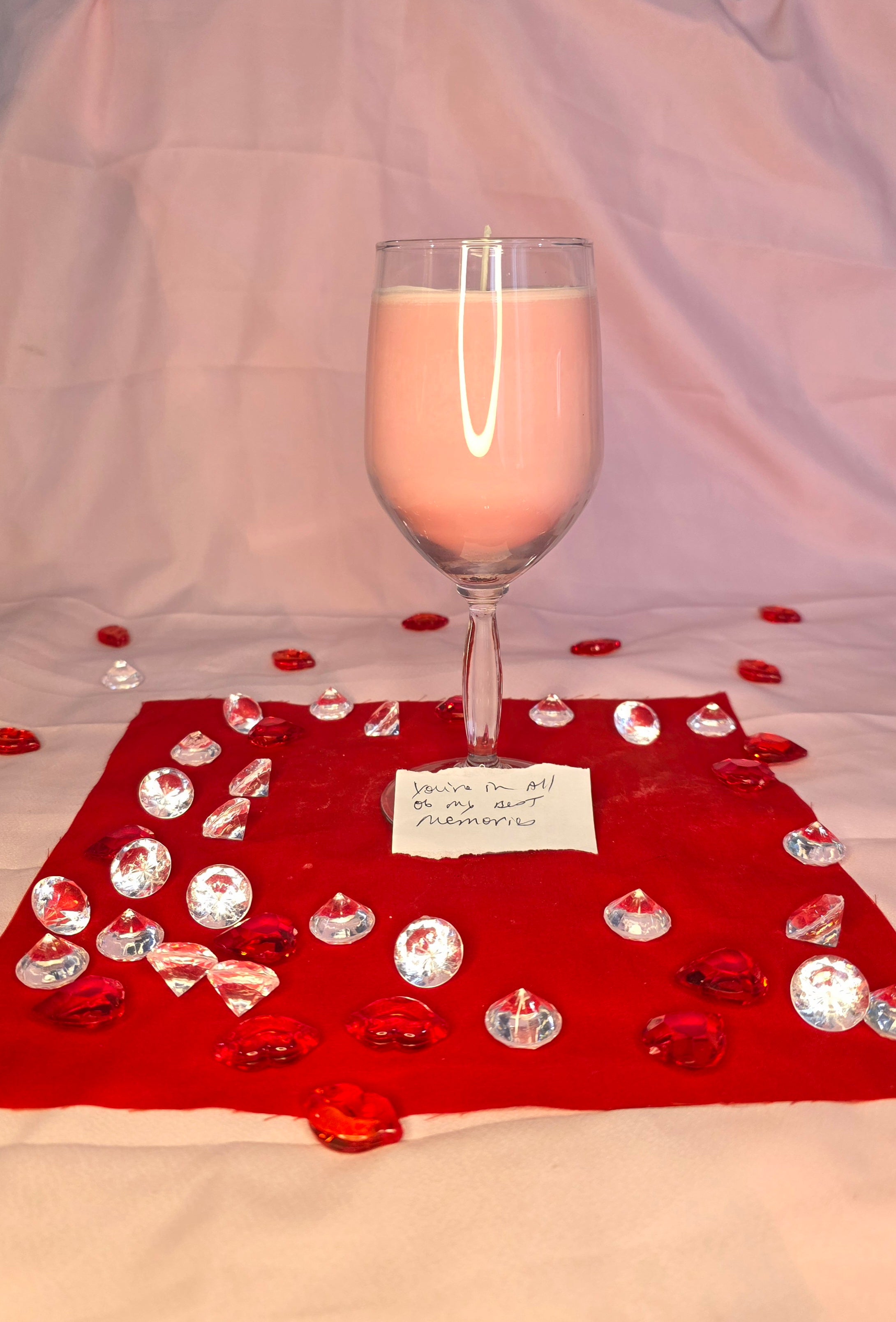 Wine Glass - Message in a Candle